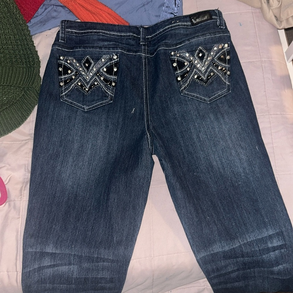 Earl Jeans with rhinestone pockets